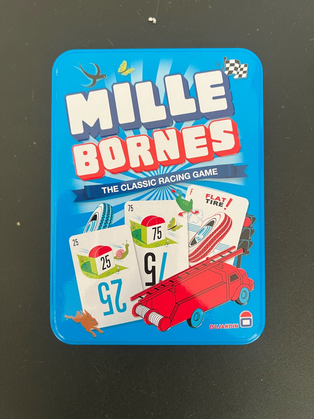 Mille Bornes Classic Racing Game - Blue Tin